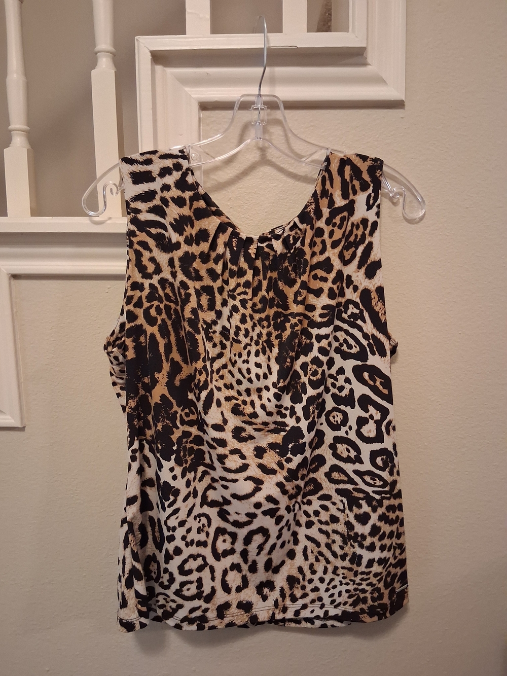 Calvin Klein Leopard Print Sleeveless Camisole - Tan/Black/White